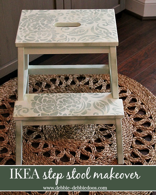 Ikea step stool makeover with chalky paint