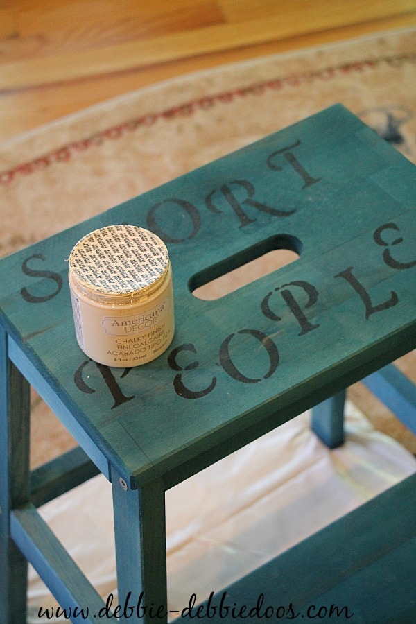 Painting a step stool with chalky paint my americana decor
