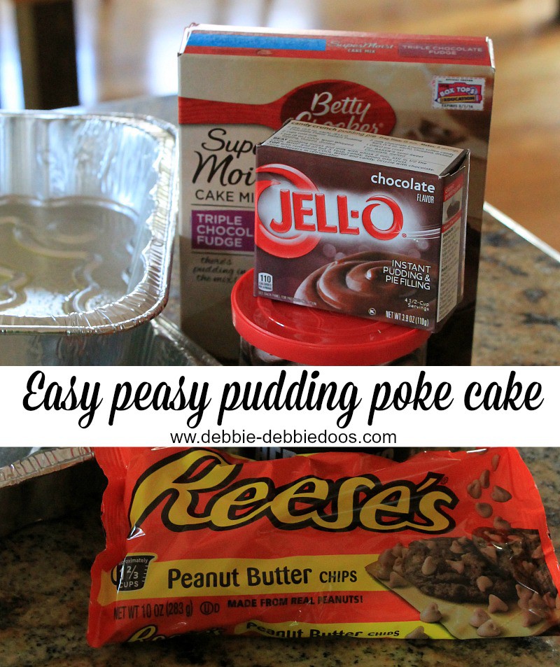 Chocolate pudding poke cake with Betty Crocker