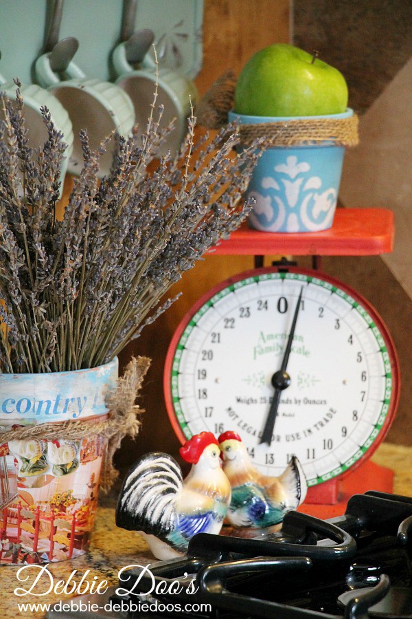 Country french kitchen decor and vignettes