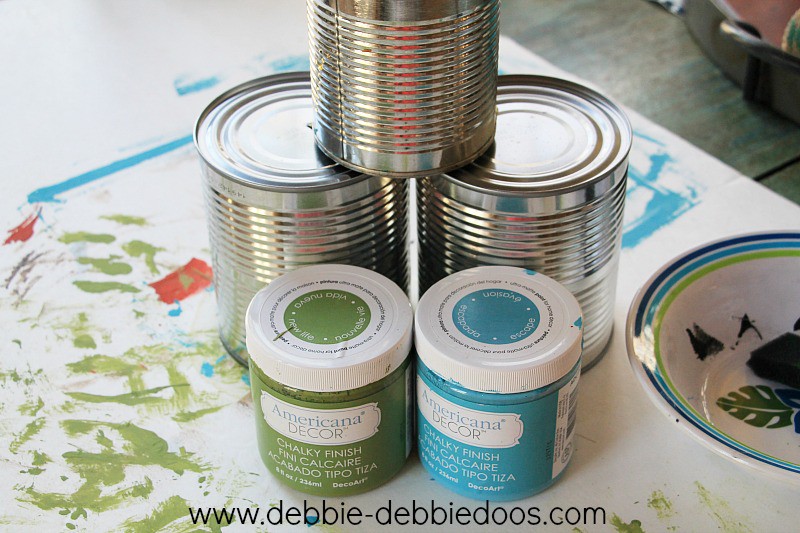 Painting cans with chalky paint