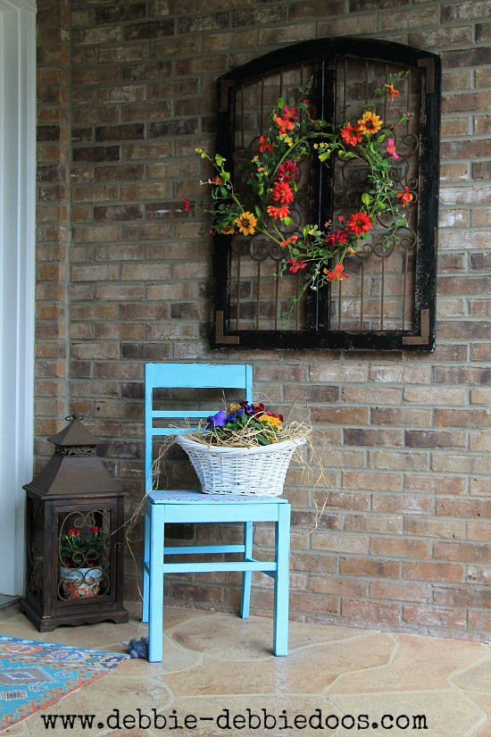 Spring porch decor and thrifty chair makeover