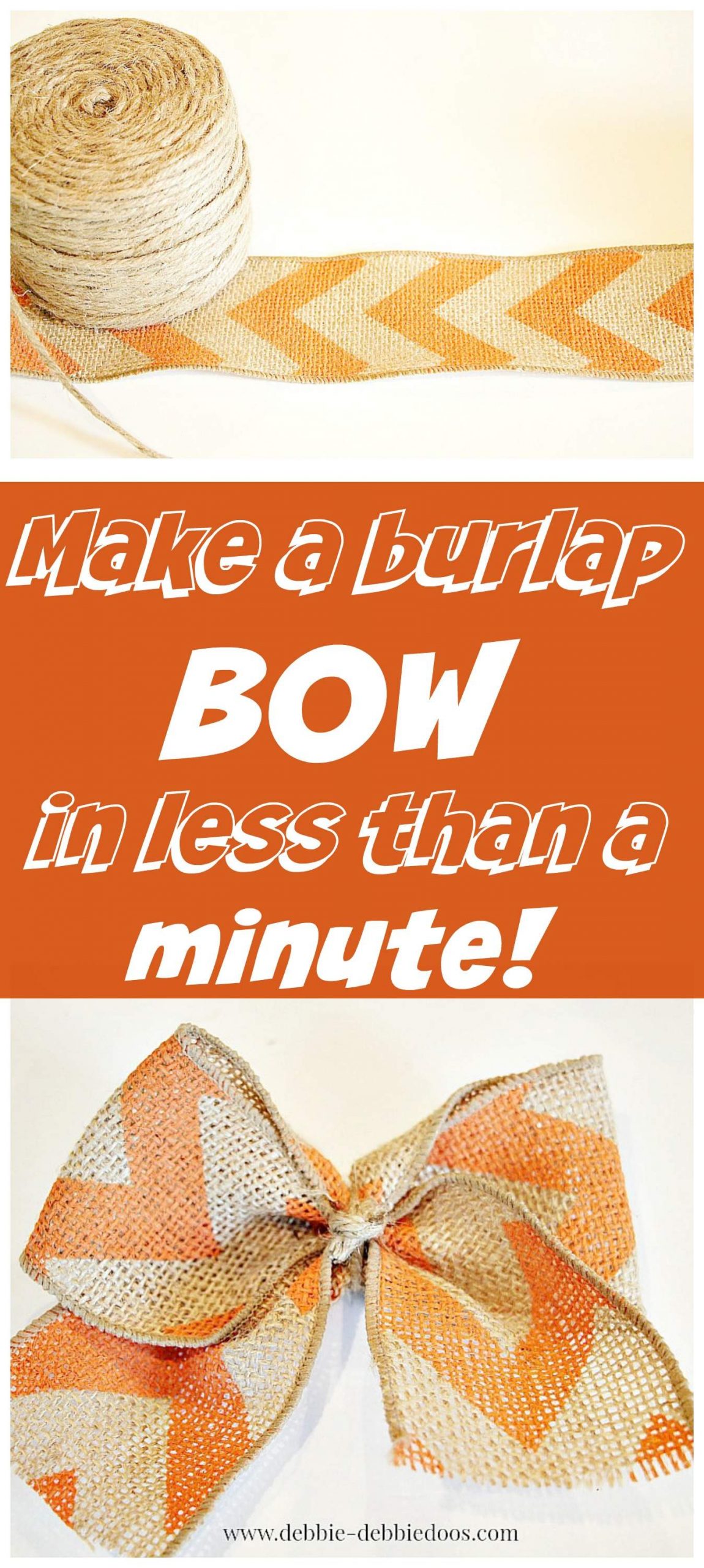How to make a burlap bow in less than one minute flat