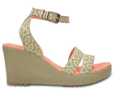 stucco / tumbleweed crocs wedge