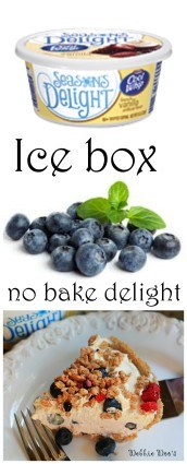 easy no bake icebox cake recipe with fresh blueberries, french vanilla cool whip yogurt