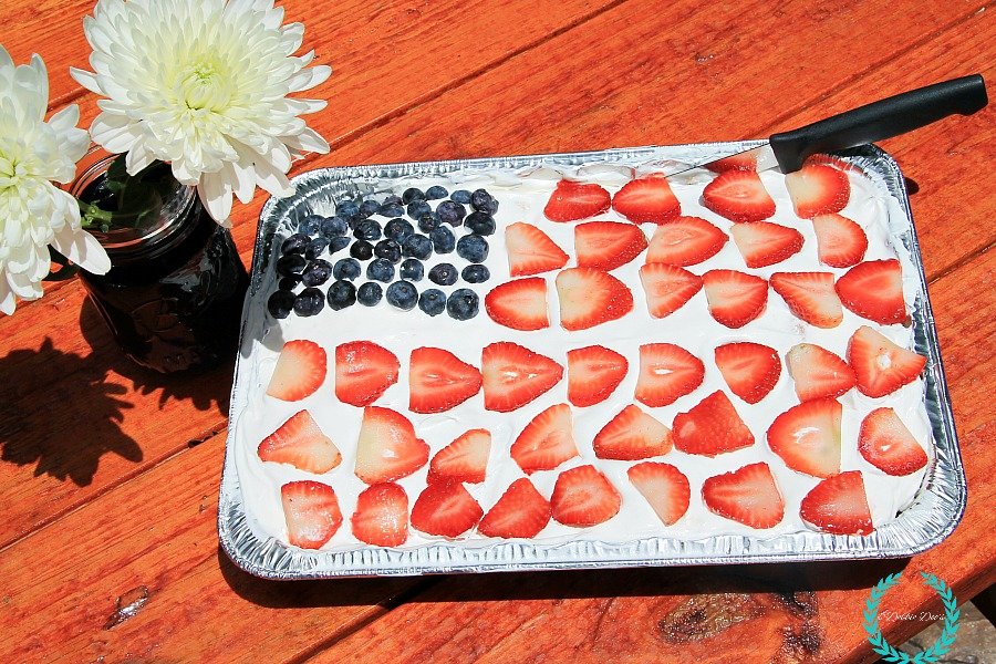 No bake patriotic angel food cake dessert