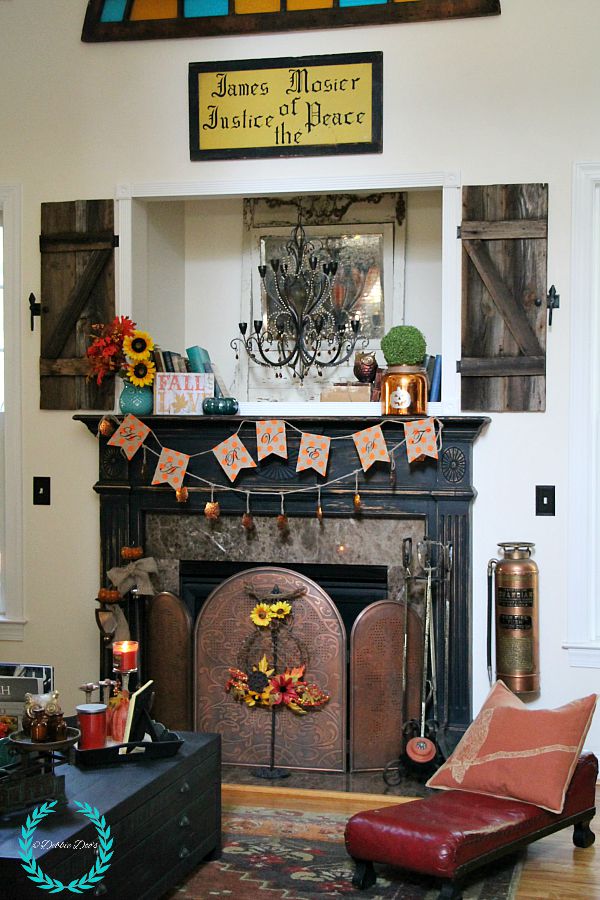 Decorating with owls for fall in the family room