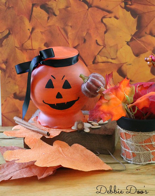 How to make a pumpkin vase from the dollar tree for fall