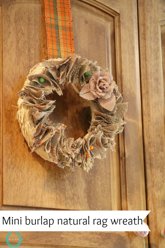 mini burlap rag wreath