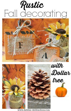 rustic fall decorating with dollar tree