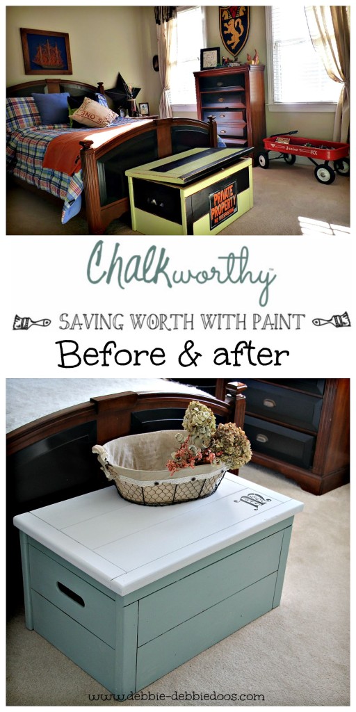 Before and after tox box makeover with chalkworthy