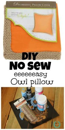 Diy easy NO SEW owl pillow for under $10.00