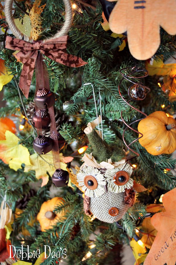 fall tree with owls