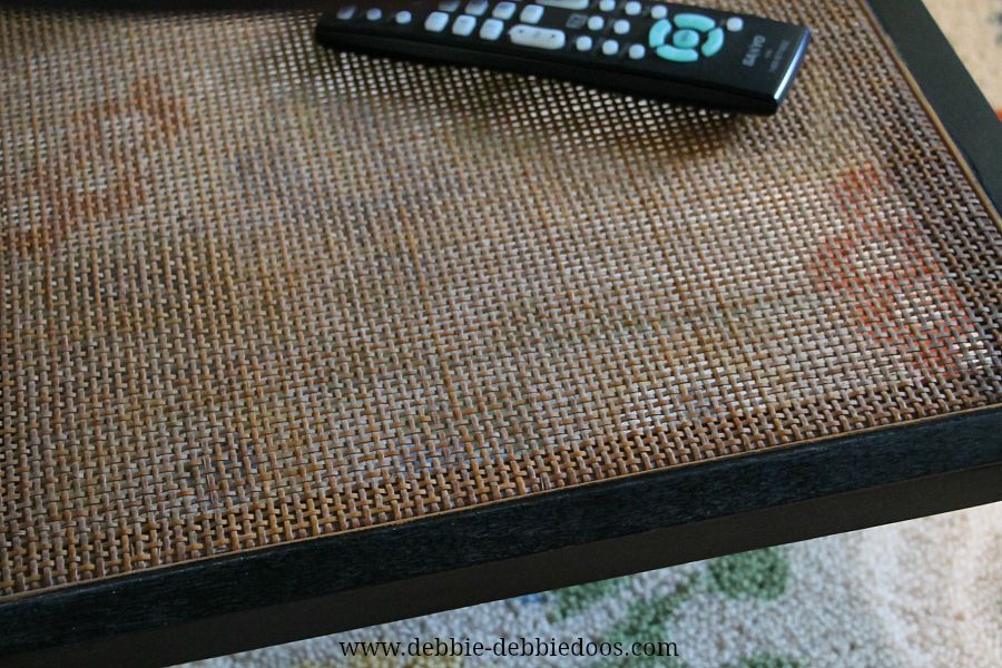 wicker wood table makeover