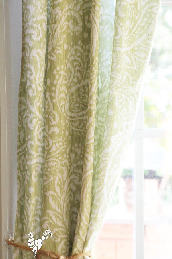 Green paisley tablecloth curtains