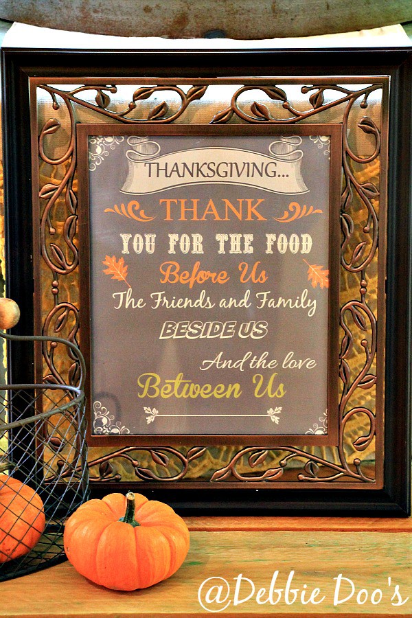 Thanksgiving printable framed