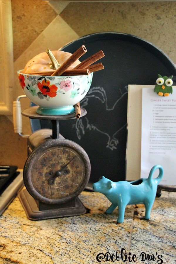 Vintage scale bowl, and cow