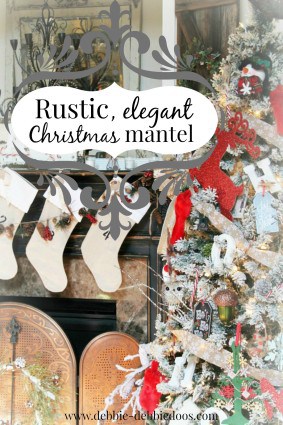 Christmas mantel with rustic elegance