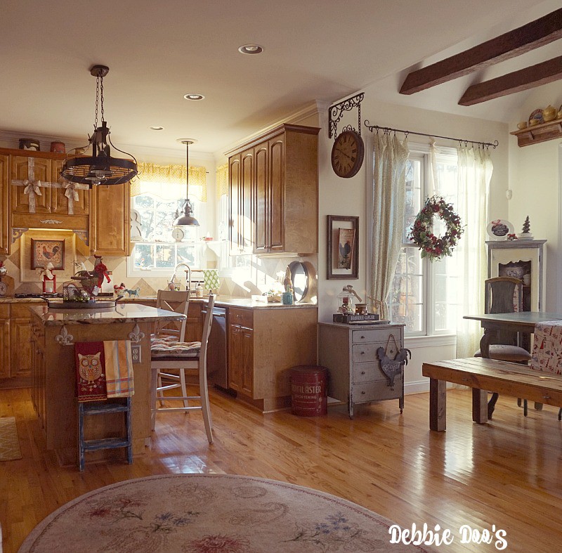Country french Christmas kitchen