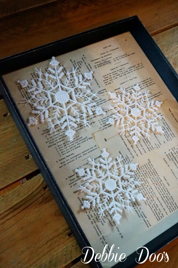 How to mod podge old book pages and make a winter snowflake craft