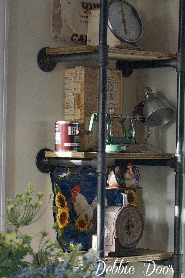Diy industrial shelf with pipes
