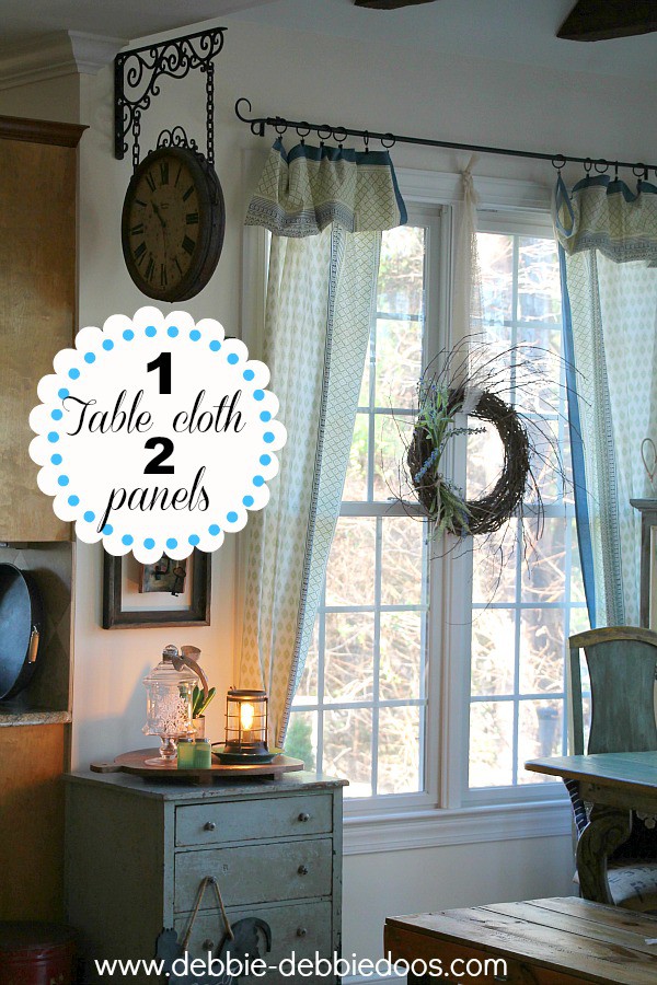 How to make two curtain panels from one table cloth