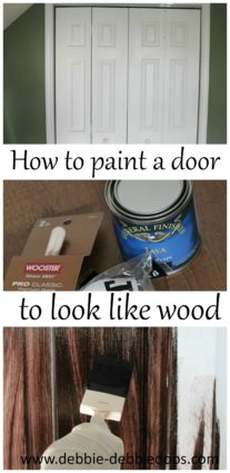 How to paint a plain white door to look like rustic wood