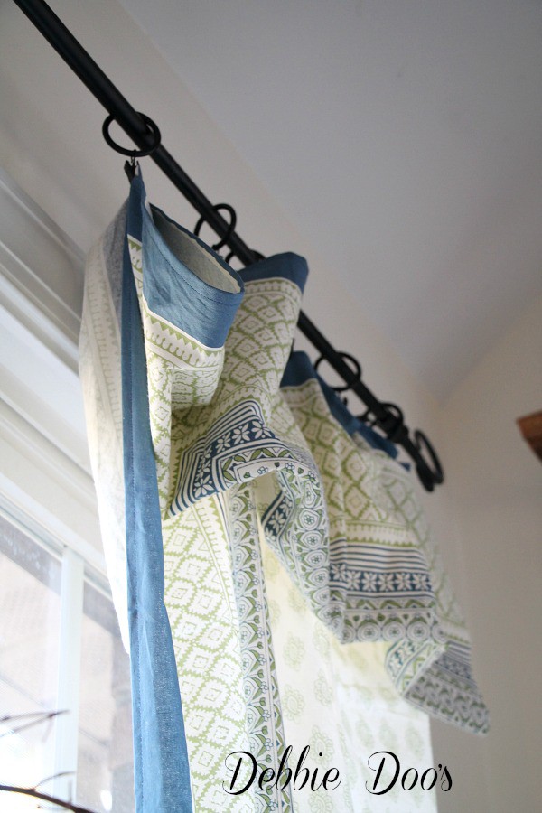 Tablecloth curtain idea