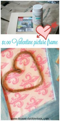 One dollar Valentine picture frame gift idea