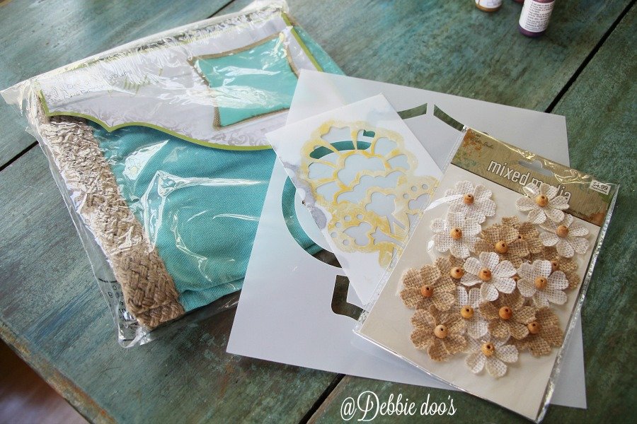 No sew pillow form from hobby lobby and stencils