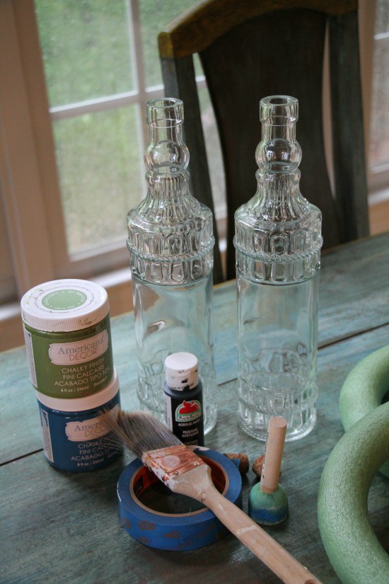 Clear decorative dollar tree bottles