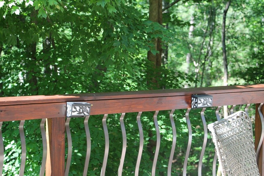 Gel stained deck railings