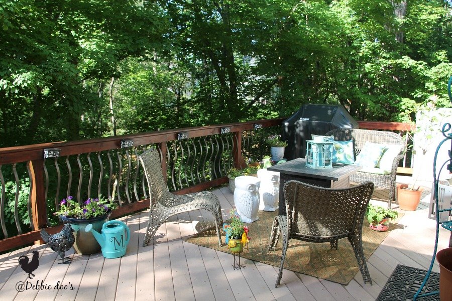 Outdoor deck and gardens for summer in the Carolina's