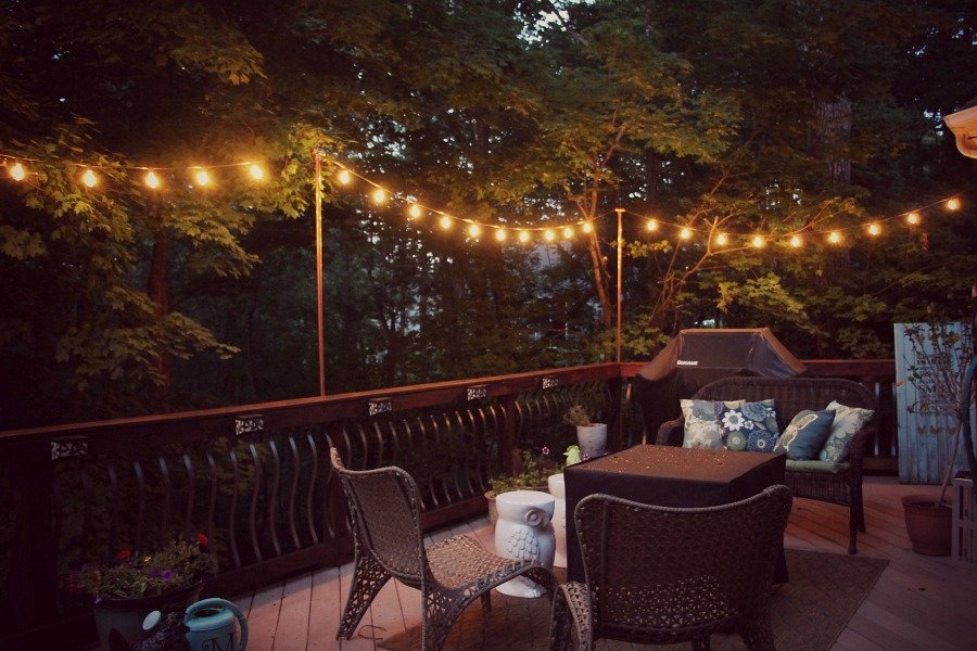 Evening lighting on the deck