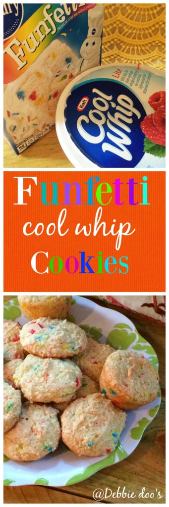 funfetti 3 ingredient cool whip cookies