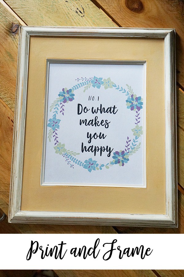Print and frame free Happy floral printable