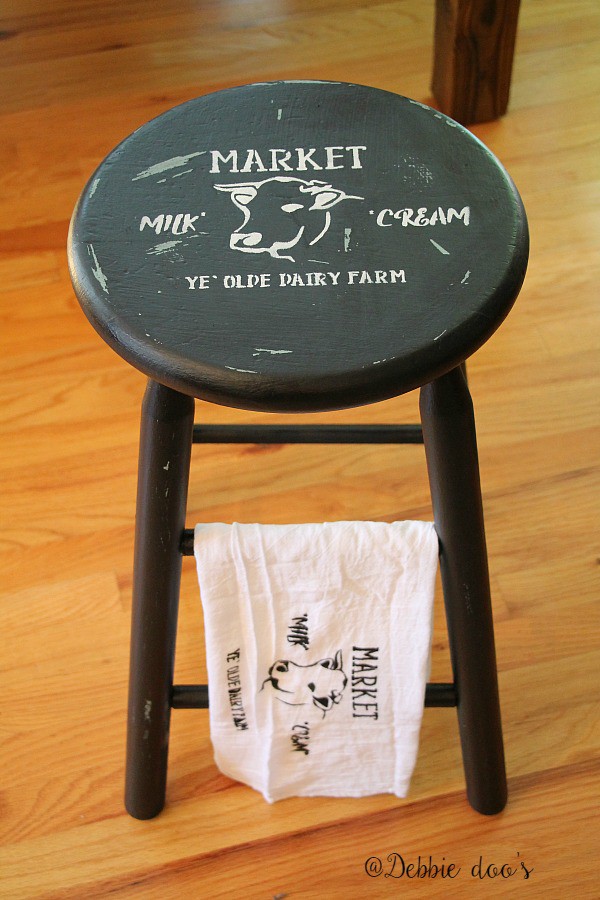 how to make over a thrift store stool to farmhouse style