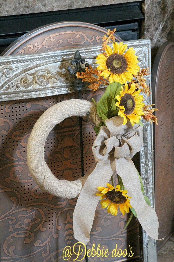 Sunflower and burlap wreath