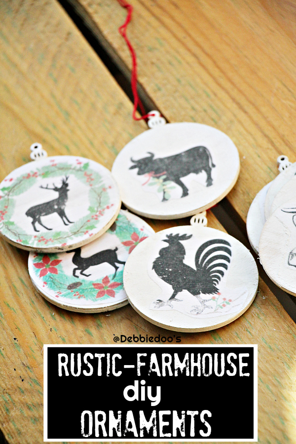 DIY rustic farmhouse Christmas Ornaments