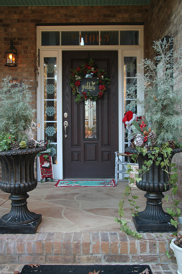Welcoming Christmas porch entry