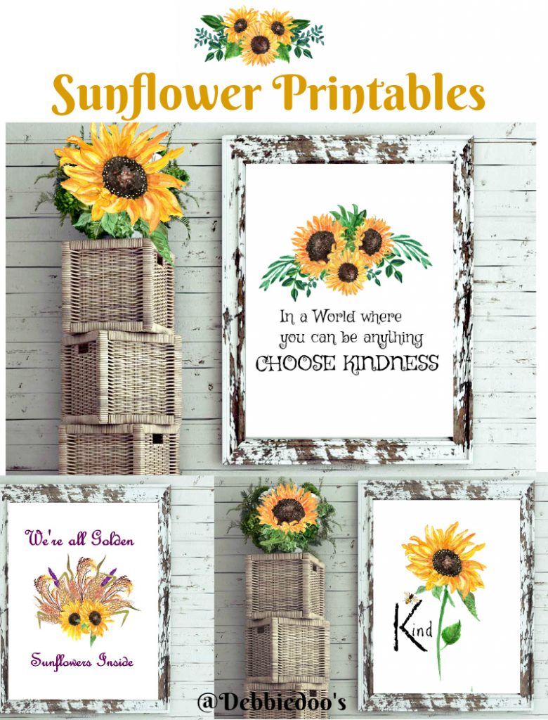 Watercolor sunflower free prints