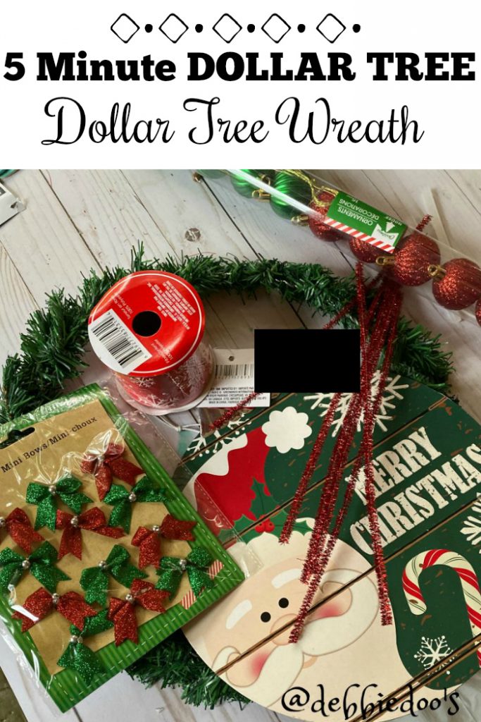 5 minute Dollar tree wreath diy with Dollar tree goods