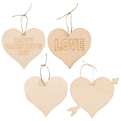 Valentine wood heart dollar tree craft