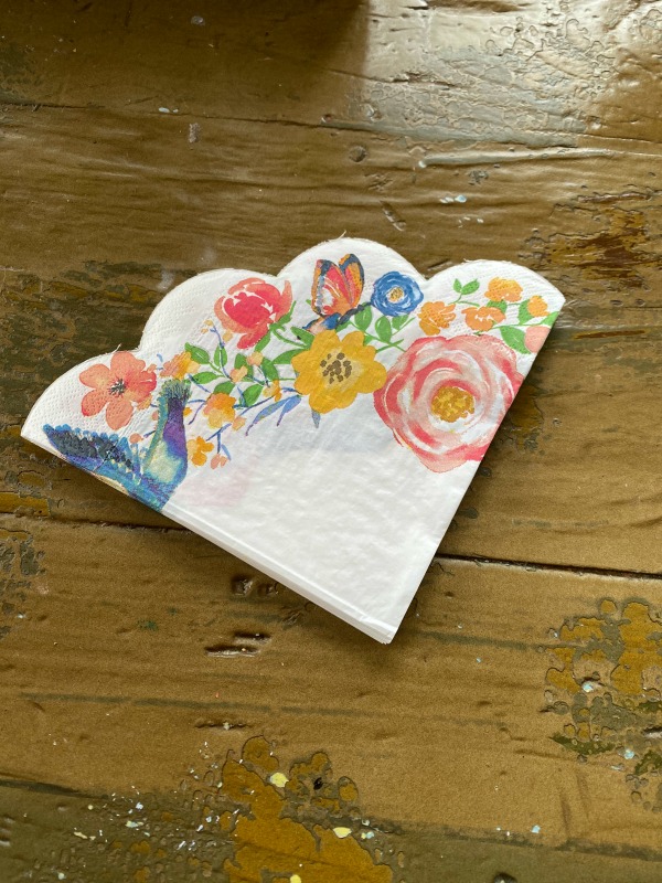 Crafting with Dollar tree Spring napkins