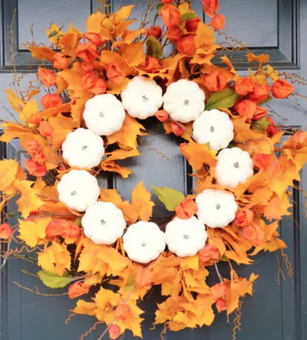White Pumpkin Wreath