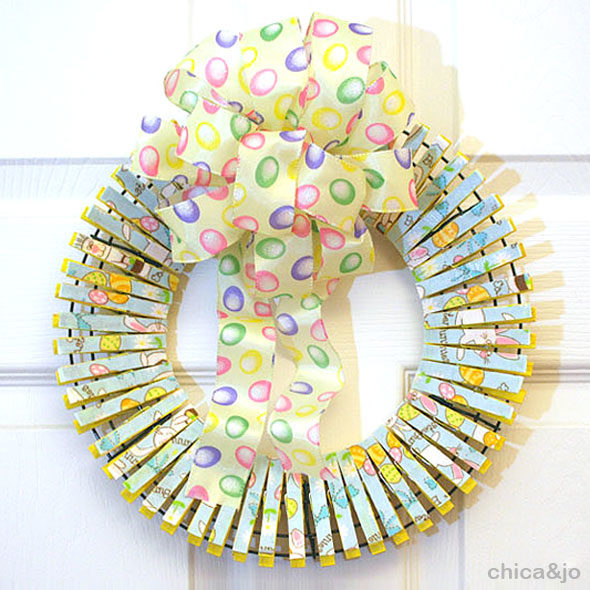 Easter Clothespin Wreath
